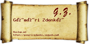 Gömöri Zdenkó névjegykártya